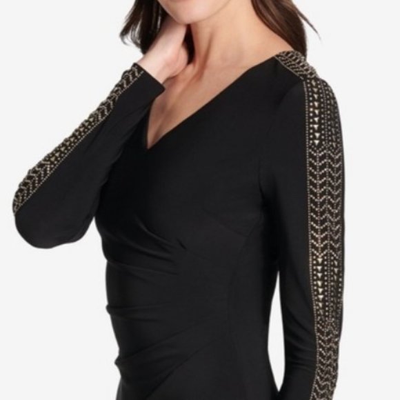 Guess Studded Ruched Sheath Dress - Picture 2 of 12